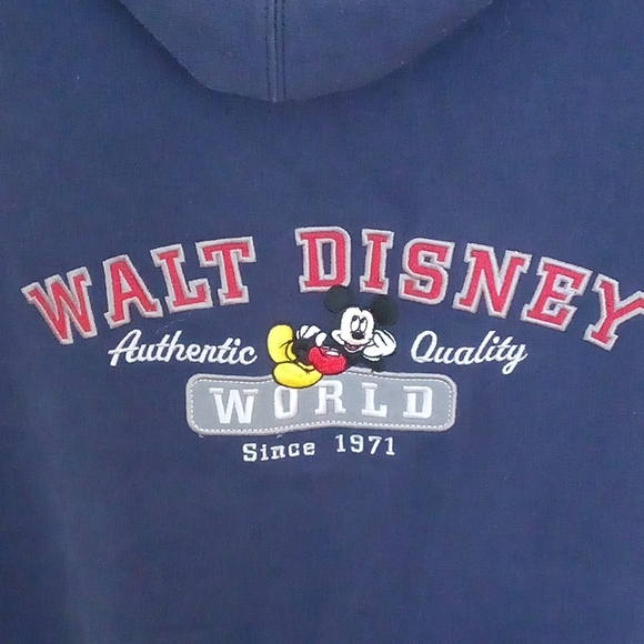 Disney World Hooded Navy Embroidered Sweatshirt with Full Front Zip - Picture 2 of 10